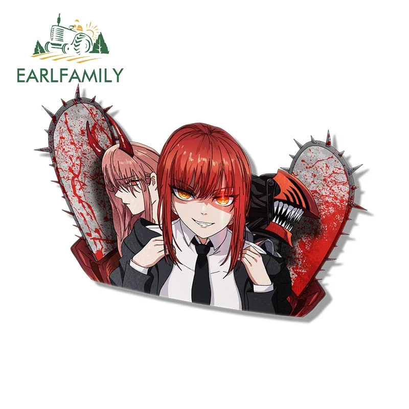 

EARLFAMILY 13cm x 9..2cm for Makima Amusing Car Stickers Anime Surfboard Laptop Windshield Decal Motorcycle Waterproof Campervan