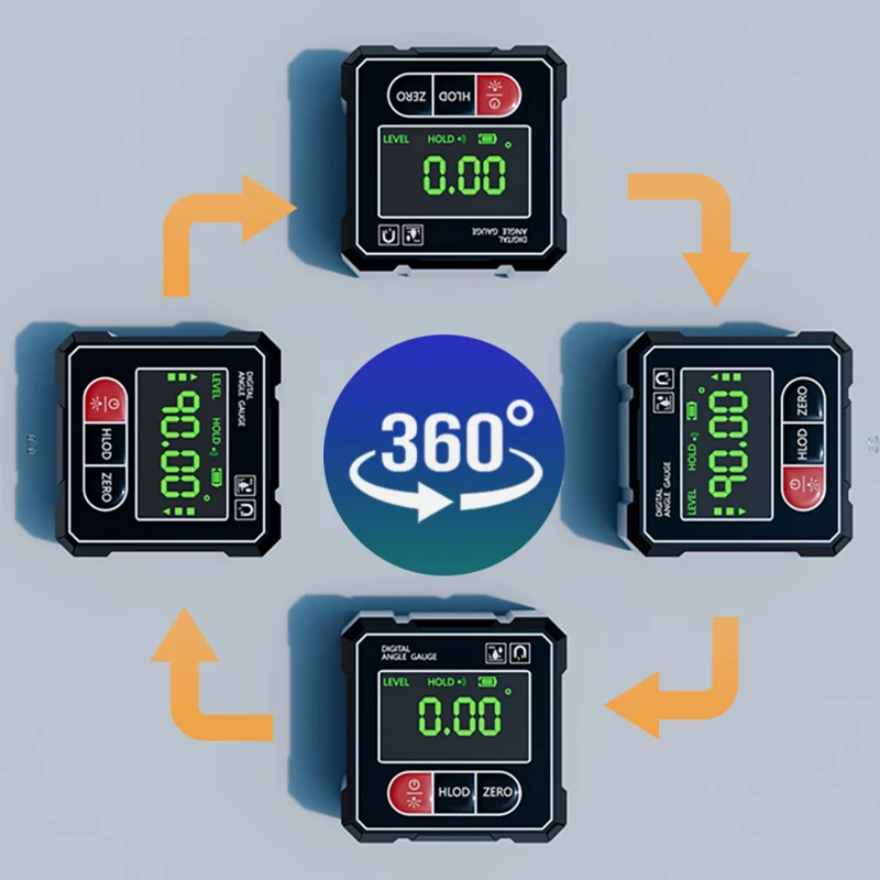 2-side Laser Digital Protractor Inclinometer Laser Level Ruler   Inclinometer Magnetic Base Goniometer Magnet Angle Finder