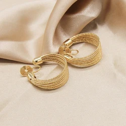 New Arrival Fashion C-shaped Multi-layer Mosquito Coil Clip Earrings for Women Exaggerated Non Hole Hoop Earring Party Jewelry