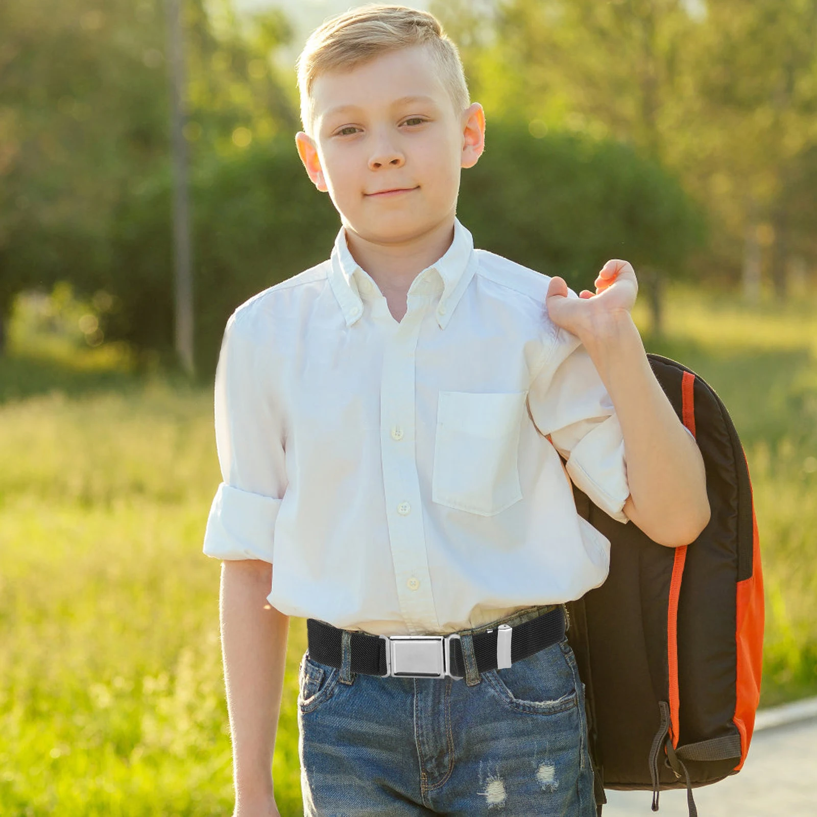 2Pcs Belt Magnetic Closure Durable Elastic Waist Band Adjustable Length for Uniform Accessories