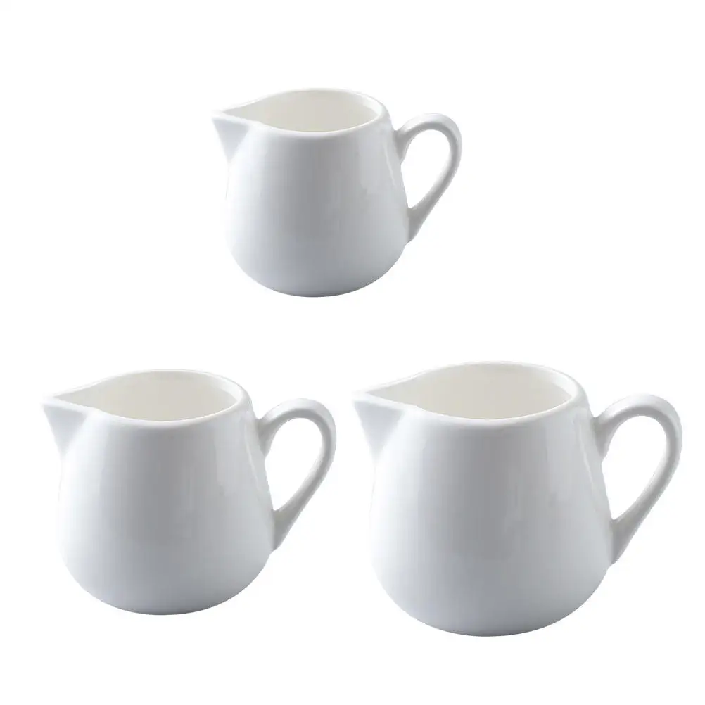 3Pcs Milk Jug Set Ceramic Honey Storage Jugs Household Jam Pots Multipurpose Sauce Cups Kitchen Containers Coffee Sugar Storage
