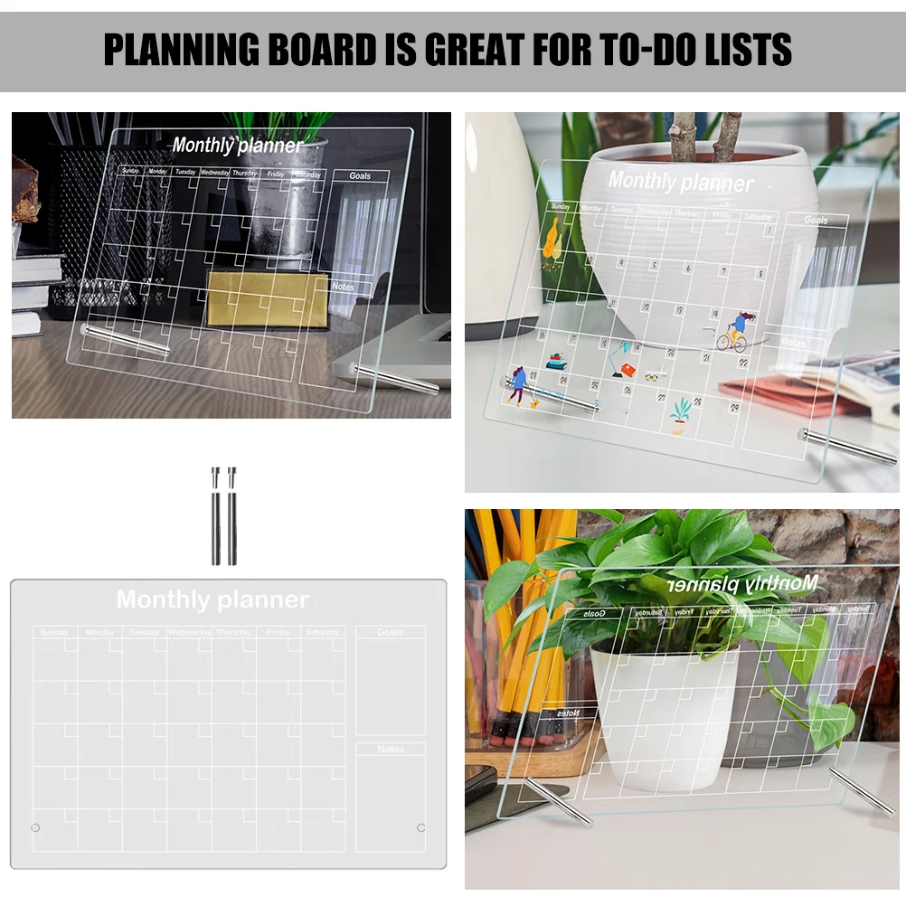 Transparent Writing Board Whiteboard Memo Desk Clear Office Acrylic Glass Dry Erase