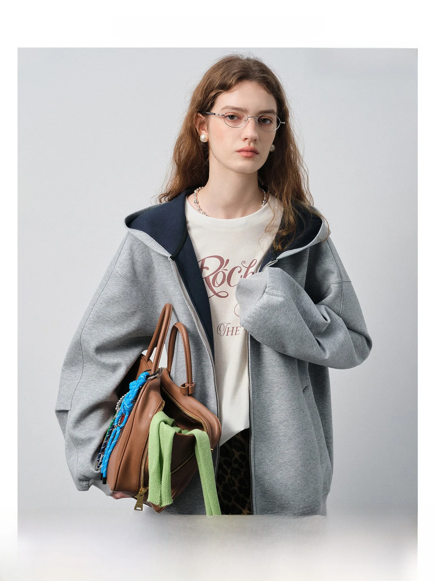 

VEGA CHANG Women's Hoodie 2026 Spring New Loose Casual Color Blo Zipper Sle Versatile Outerwear Comfortable Straight Cut