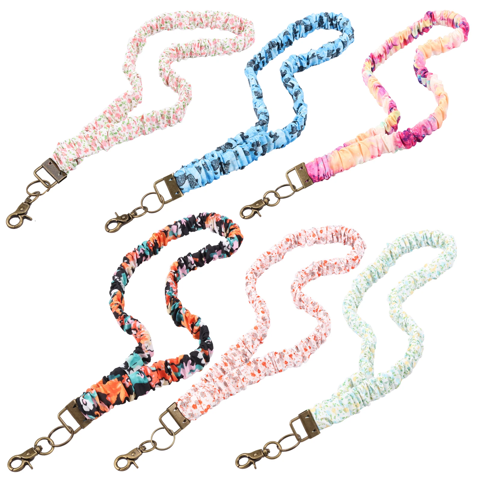 Cordino elastico per scrunchie da 6 pezzi per badge identificativi e chiavi Simpatico cordino retrattile per il collo con clip per insegnanti donne infermiere scuola