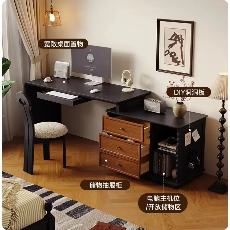 CZ-6 French Medieval Solid Wood Chest Integrated Telescopic Multi-functional Small Apartment Desk