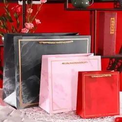 S/M/L Marbled Candy Package Wedding Paper Packing Boxes Birthday Present Valentines Day Party Gift Bag Flower Candy Storage Bag