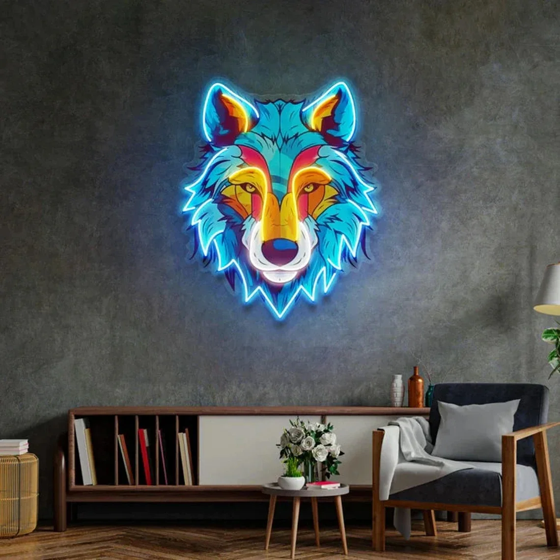 

Wolf Head Neon Sign Custom Neon Sign Anime Room Decor Gaming Decoration Neon Party Decoration