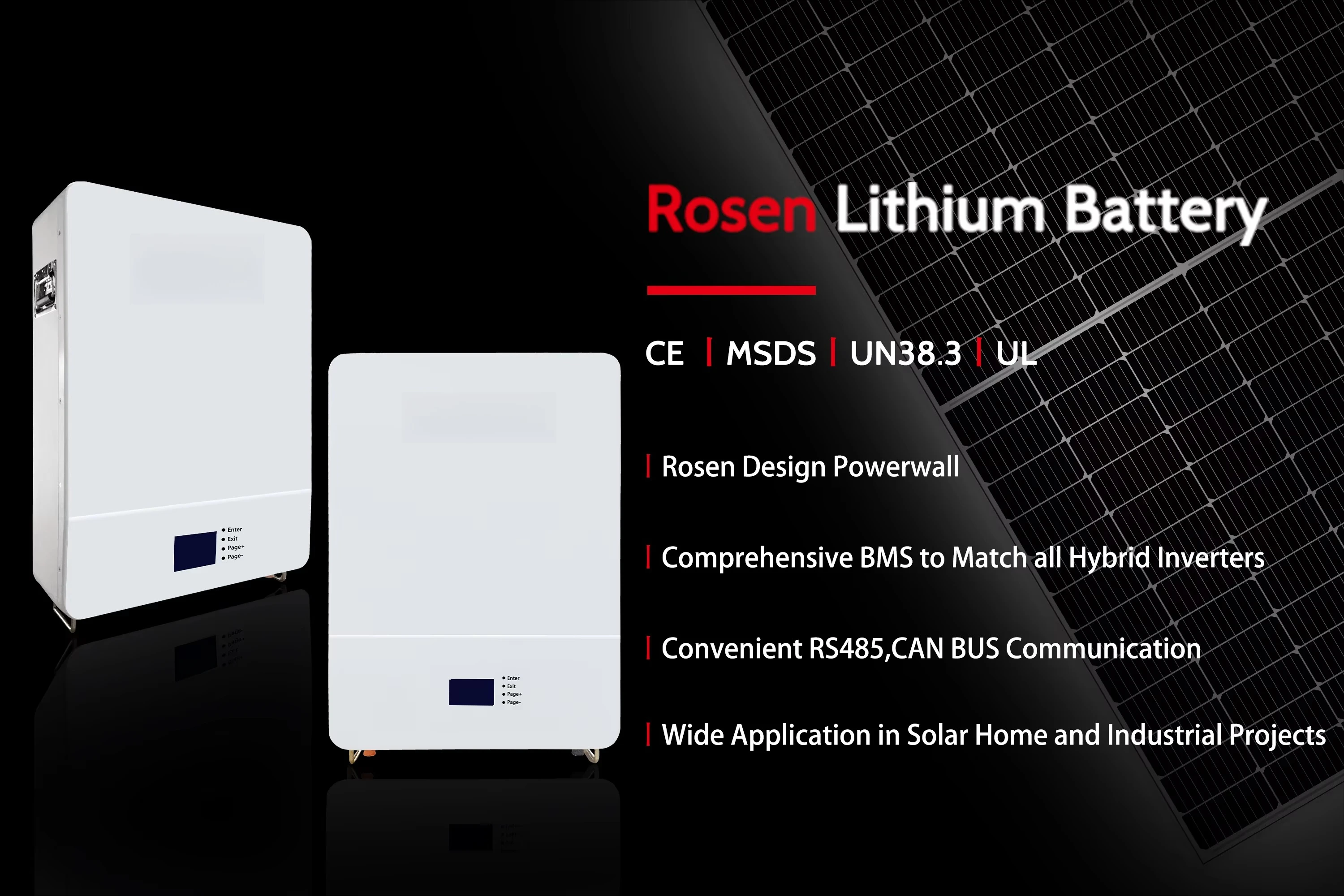 

10kw 5kw Solar Batteries Lithium Ion Battery 48 Volts 100ah 200ah Solar System