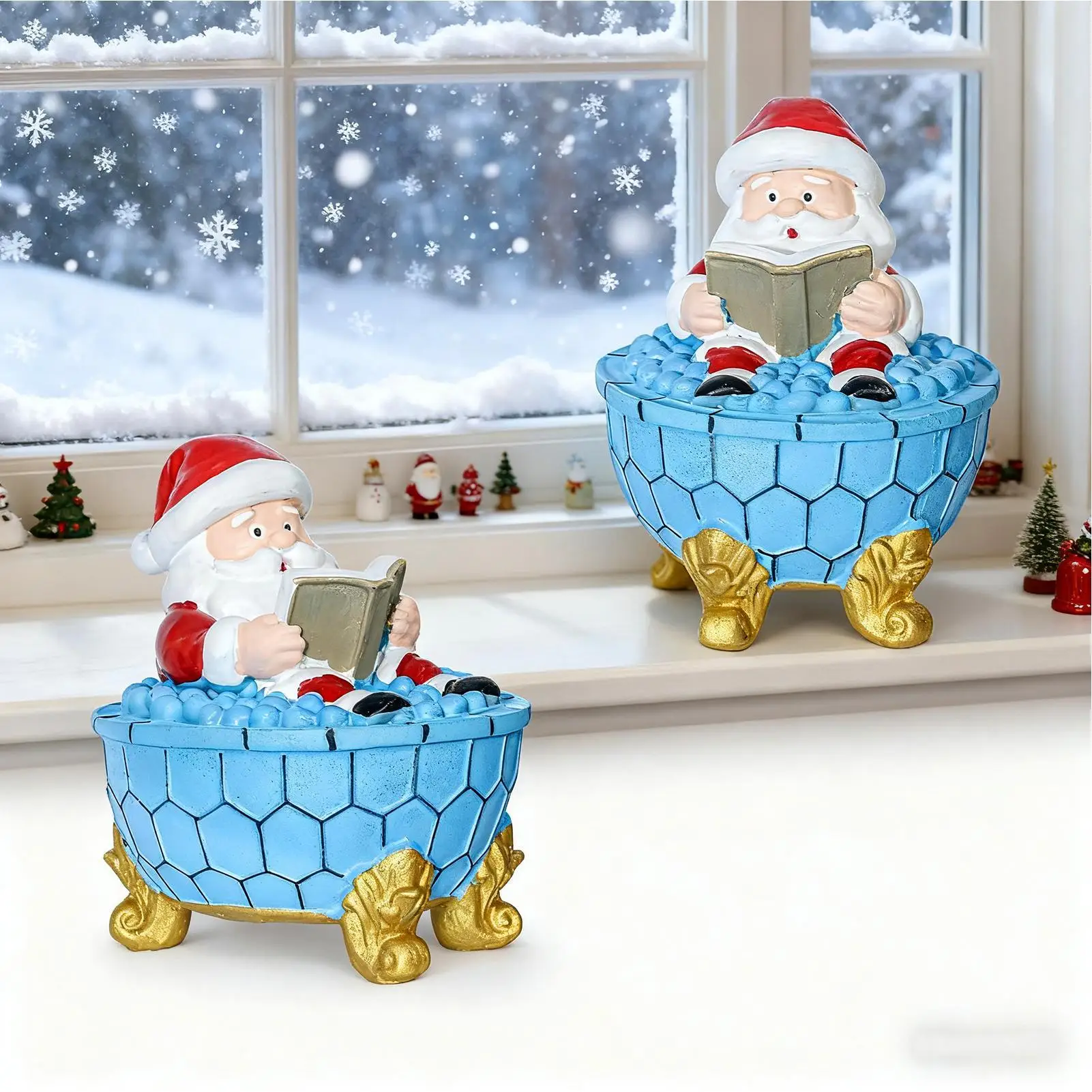 Christmas Night Lamp USB Powered Waterproof Ambient Lighting Santa Claus Reading LED Night Light For Bedside Living Room Table