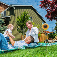 CAXUSD 2 Pcs Solar Sunflower Garden Lights with Trellis Outdoor Flower Decor Iron Plant Stakes Yellow Fairy Lamp for Yard