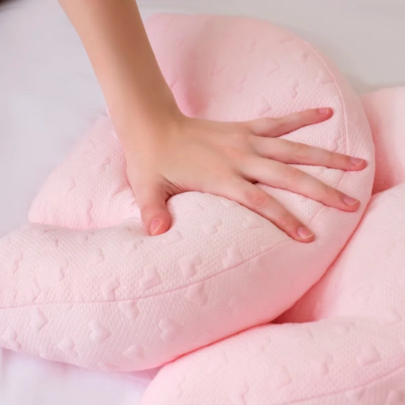 محبوك المواد وسادة الحمل وسادة نمط القلب للنساء الحوامل الأمومة وسائد النوم وسادة الحمل #5