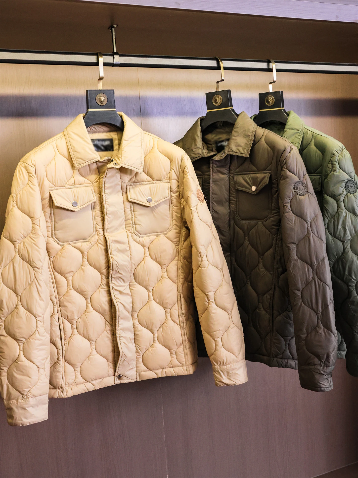 Long Sleeve Casual Jacket Lightweight Warm Quilted Gourd Design Collar Pure Color Commuter Versatile Cotton M619 Polyester Fiber