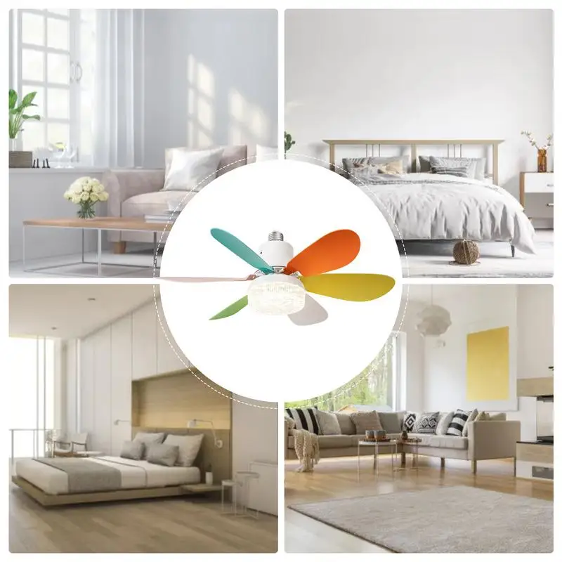 Silenciosa Ventilador de teto LED com controle remoto, Luz LED destacável, 3 cores, Inteligente, Living