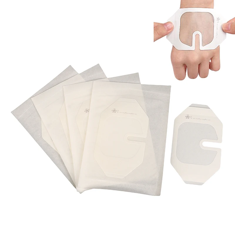 5Pcs Octagonal Invisible Fitting Fixation Application PU Transparent Visual Retained Plaster Waterproof Dressing Patch