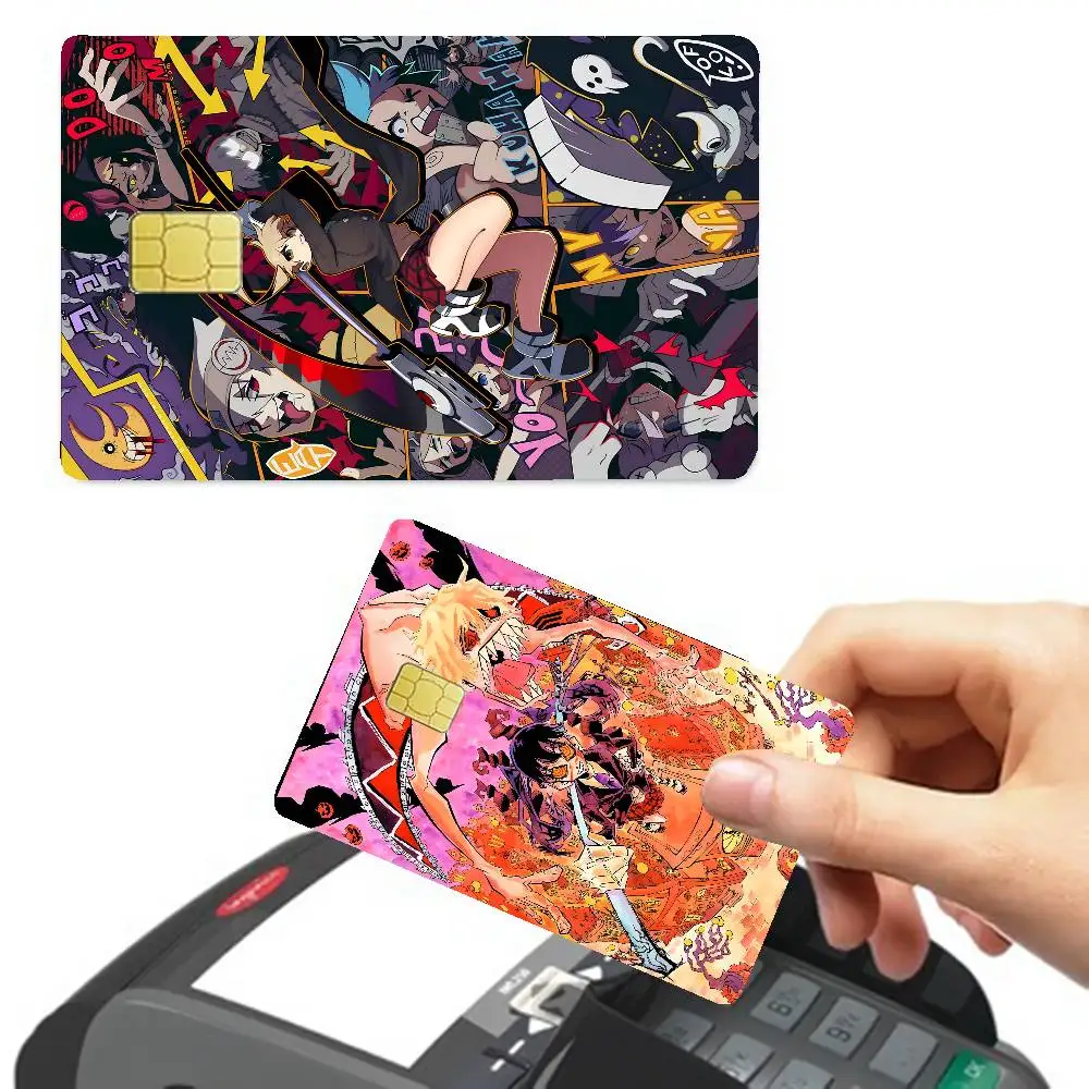 S-Soul E-Eater Anime Diy Credit Debit Card Sticker Party Sticker Decoration Waterproof Small Chip Card Skin Sticker