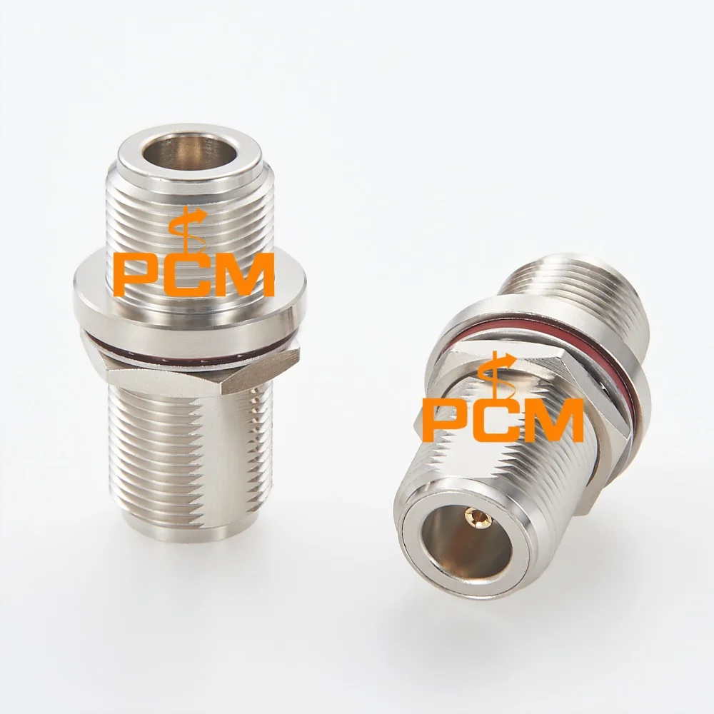 Panel Mount N-Type Female to Female RF Bulkhead Coupler Adapter 50Ω Coax Connector for Antenna Base Station Installation