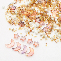 Mixed Star Moon Crystal Glass Beads Seedbeads Loose Round Pearl for DIY Making Jewelry Craft Bracelets Necklaces Earrings