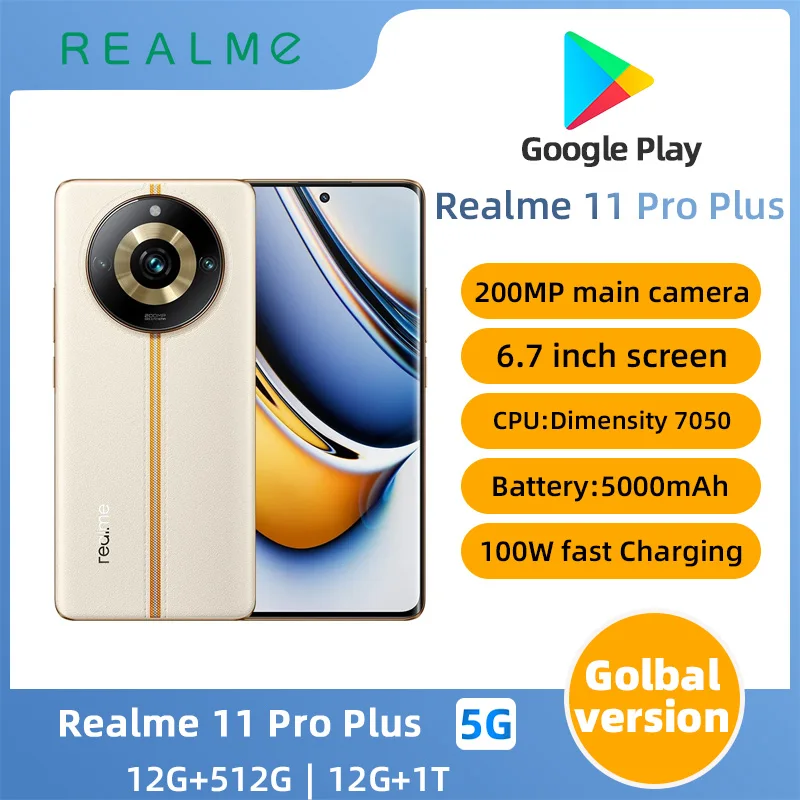 Realme 11 Pro Plus 5G Global version Mtk Dimensity 7050 6nm CPU 6.7