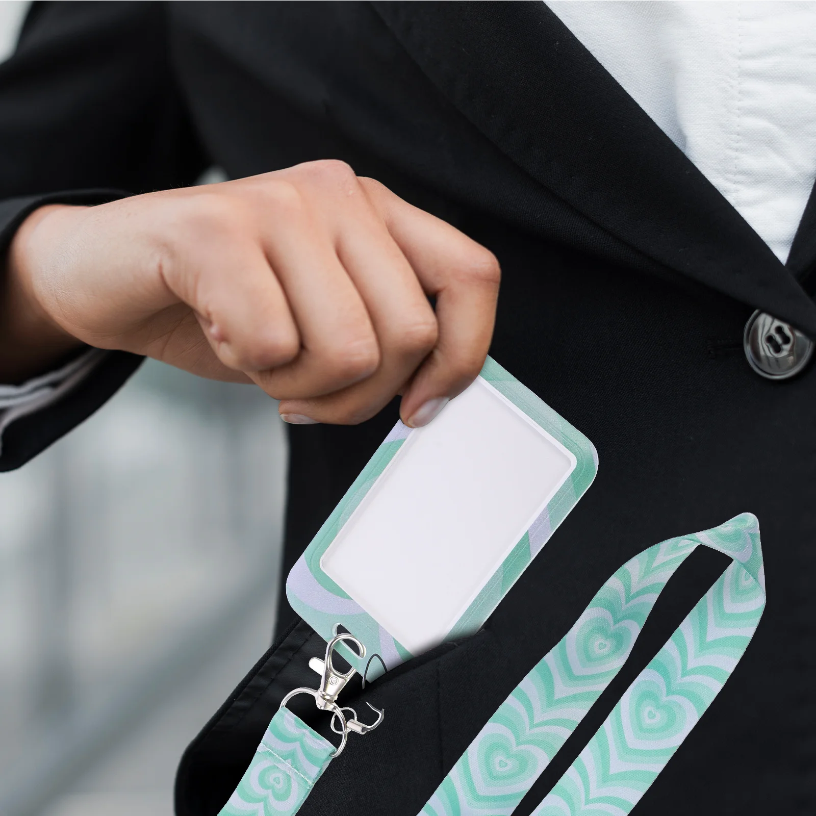 

1 set Id Card Holder Simple Design Protective Sleeve With Lanyard For Students Teachers Work Badge Name Tag Cover