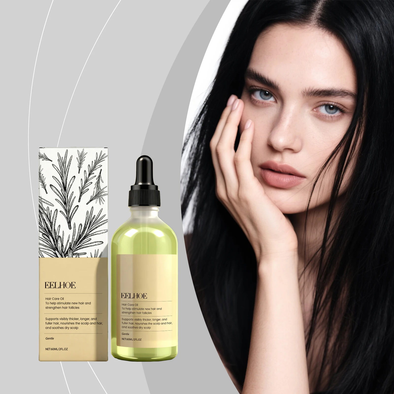 

Rosemary Hair Oil for Care - Gentle Formula - Aids Replenish Dry Hair Nutrients, Improves Dry Look, Enhances Hair Smoothness