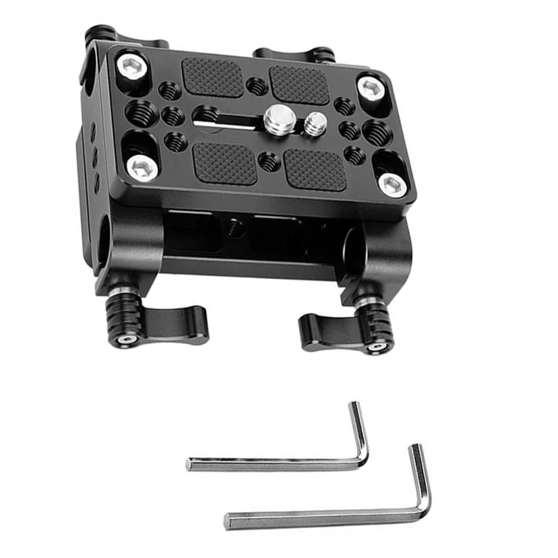 

Practical-Camera Mounting Plate Tripod Monopod Mounting Base Plate With 15Mm Rod Clamp Railblock For Rod Support / Dslr Rig Cage