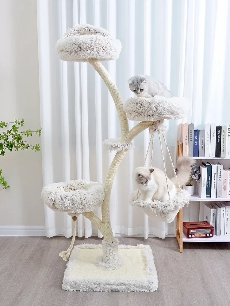 Large-scale flower cat climbing frame  rack integrated branches dry sisal climbing  supplies