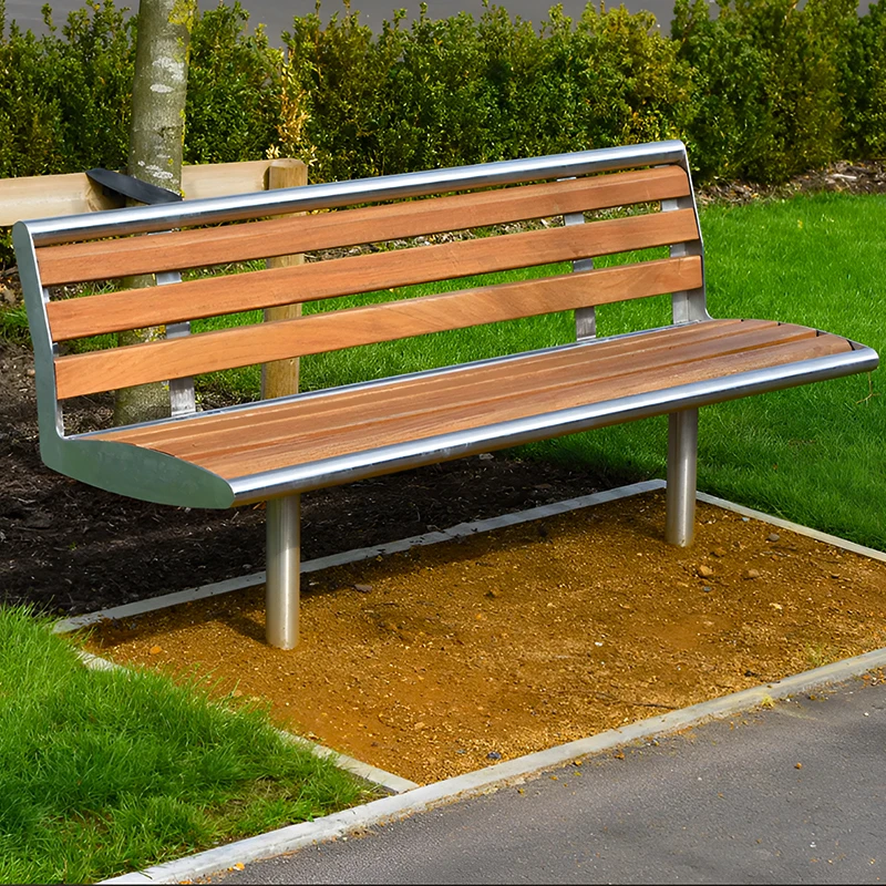 

Outdoor park chair Hospital backrest Three-person seat Indoor preservative wood chair