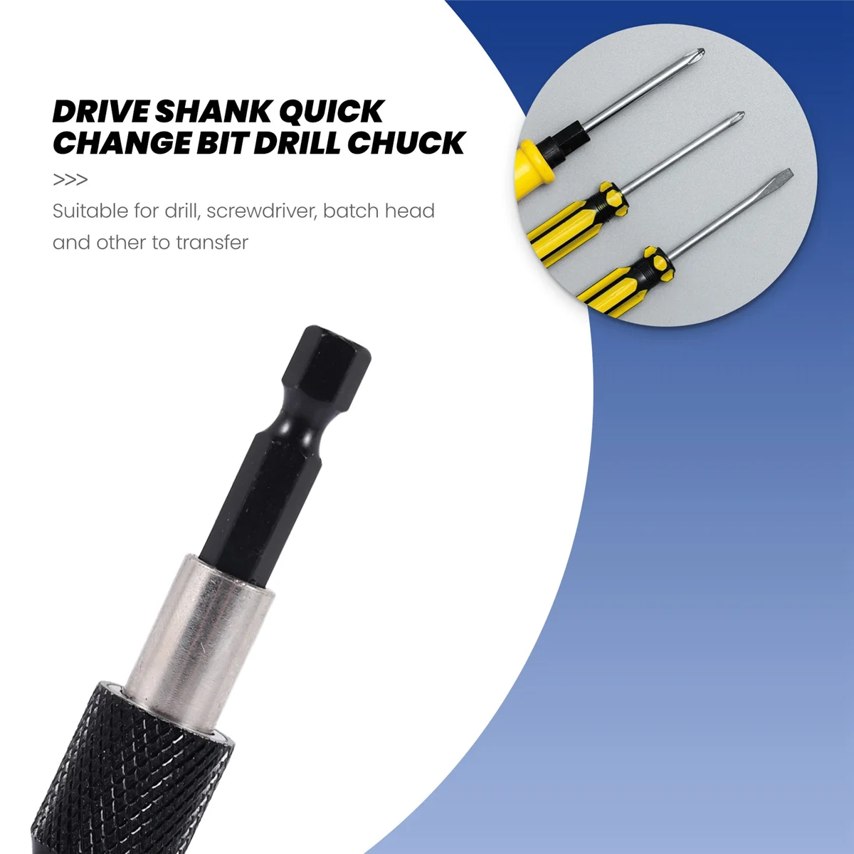 1/4 inci Impact Drive Hex Shank pelepas cepat, adaptor Chuck bor mata bor