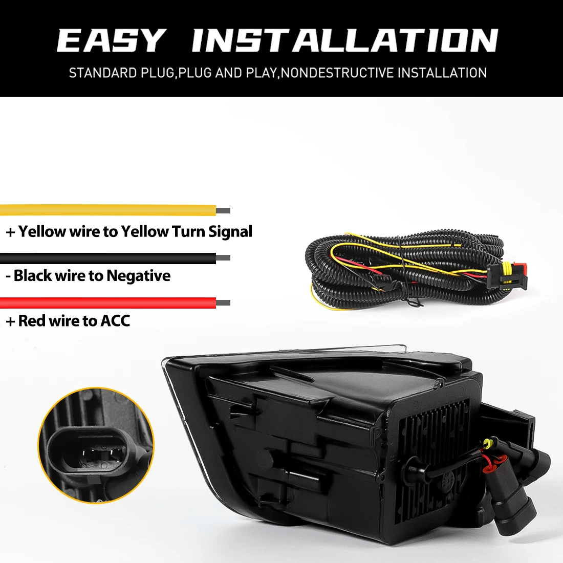 Car LED DRL Fog Light Kit For Toyota 4Runner 4 Runner 2003 2004 2005 Daytime Running Light DRL Turn Signal Fog Lamp Assembly 12V - view 5