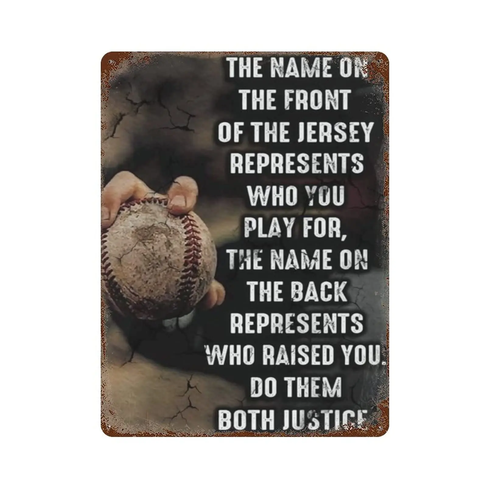 Baseball Tin Sign Baseball Player The Name On The Front of The Jersey Represents Who You Play for Artwork Sign Home Novelty Meta