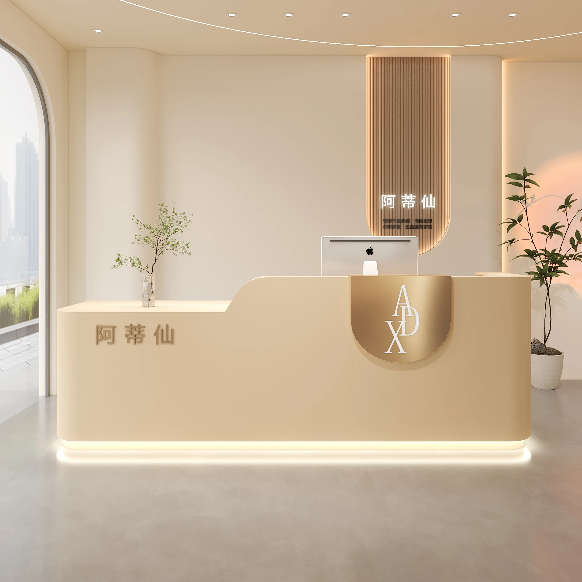 

Consultation Industrial Reception Desk Center Office Reception Desk Table Hairdressing Bancone Per Negozio Commercial Furniture