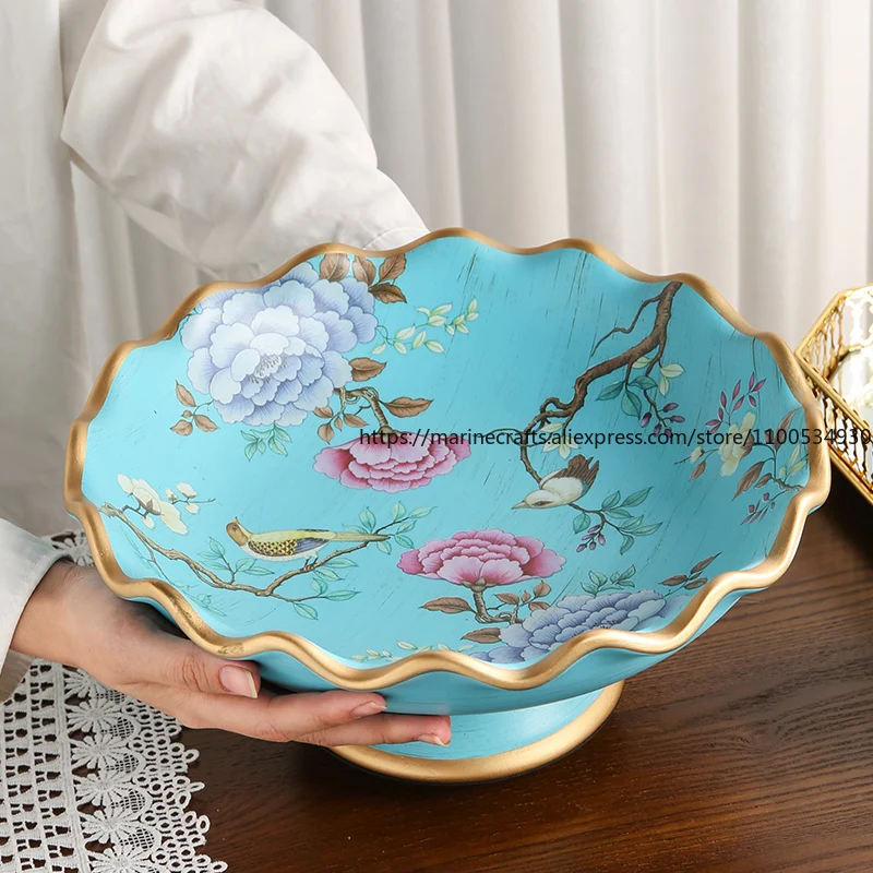 

European Style Home Soft Furnishing Ornaments Living Room TV Cabinet Entrance Hall Decoration Fruit Plate