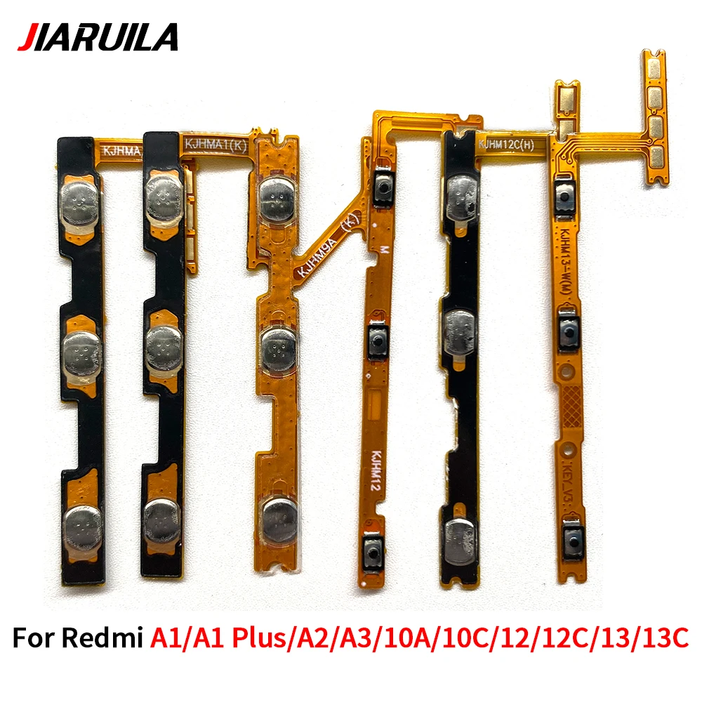 Power Volume Flex For Xiaomi Redmi 14C 13 13C 12 12C 10A 10C A1 Plus A2 A3 Power On Off Key Button Ribbon Cable Parts