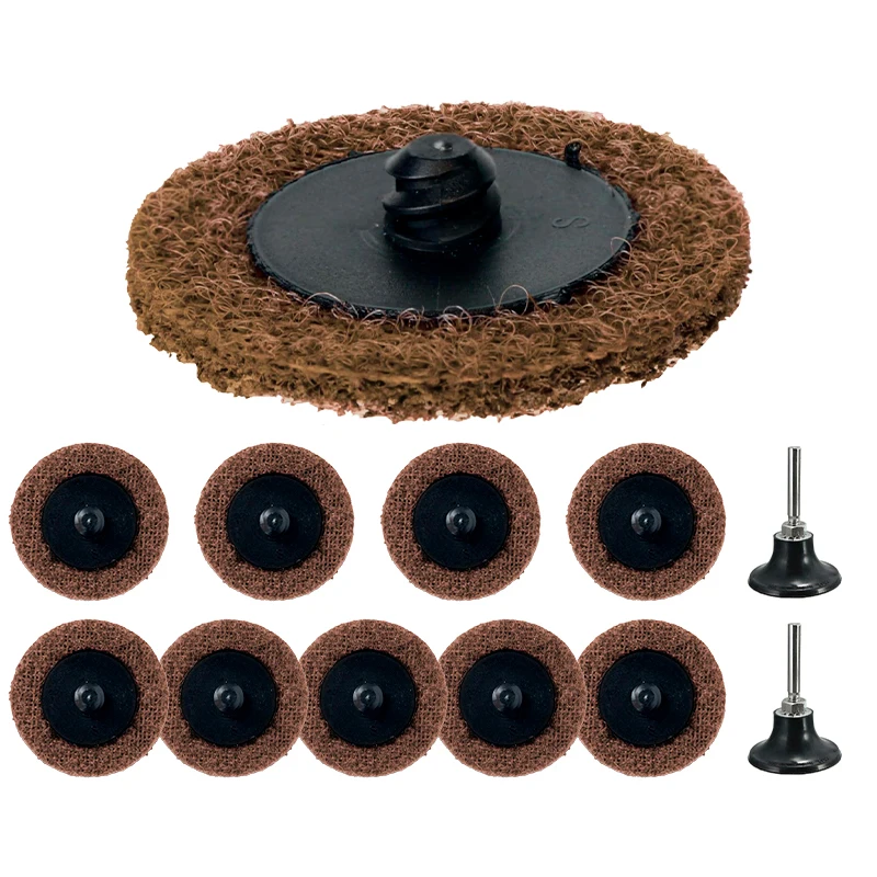 

XCAN 12 шт. 2-дюймовый набор абразивных шлифовальных дисков с рулонным замком + держатель дисковой подушечки, диски для поверхностного кондиционирования, 80-120 г, быстросменный диск R-типа