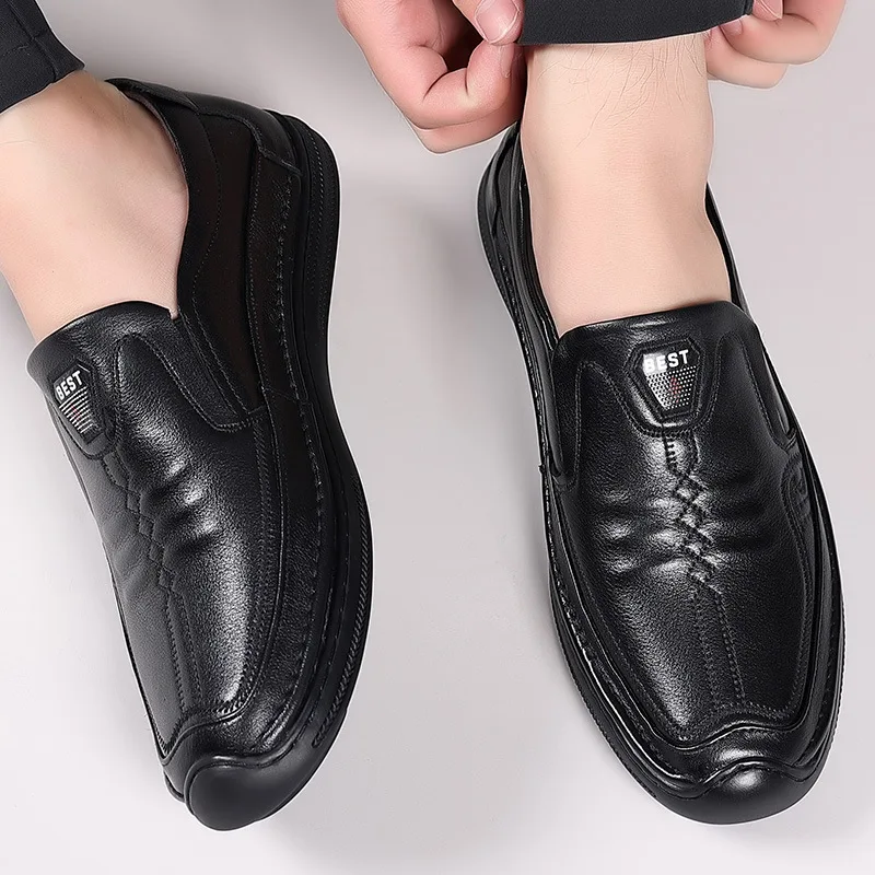 New British Lace-up Soft-soled Men's Genuine Leather Shoes Casual Shoes Fashion Men's Casual Business Leather Shoes Size 38-48