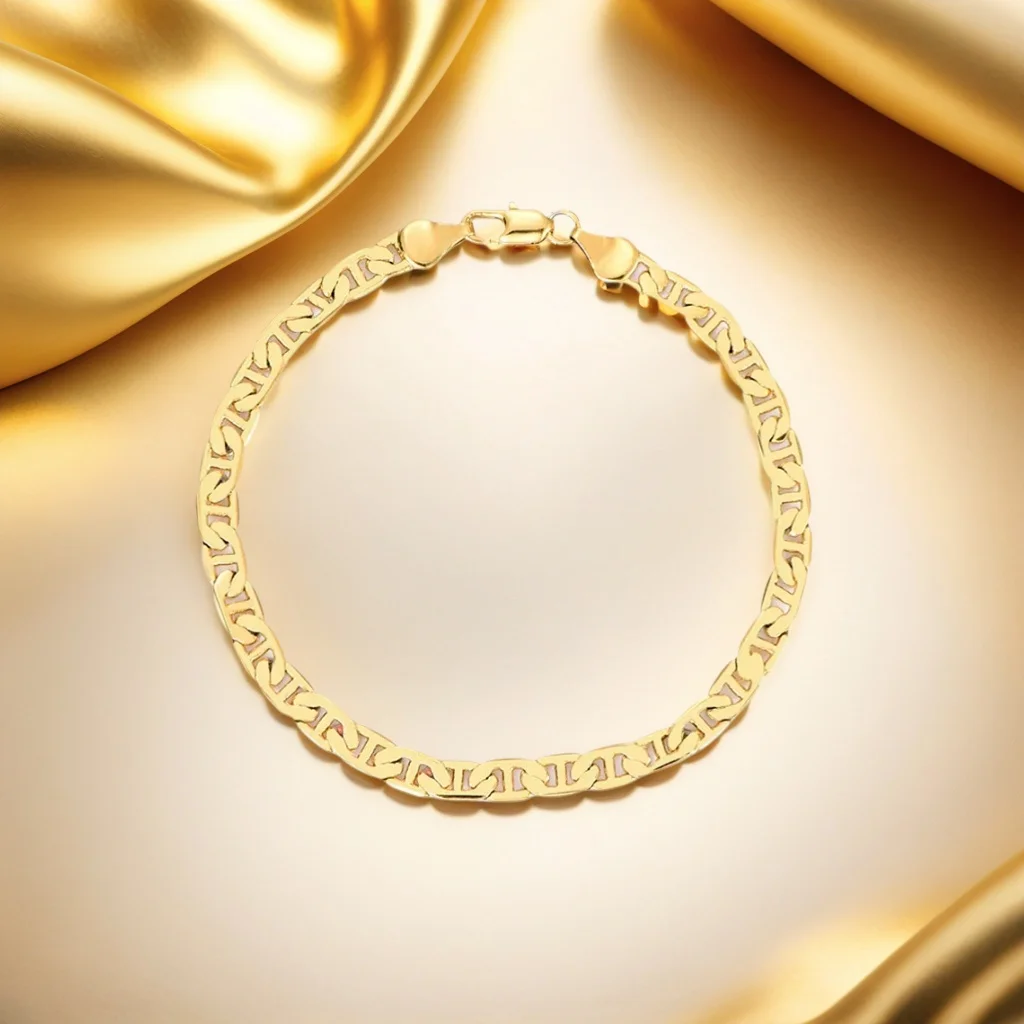 

Simple Bracelet 925 Sterling Silver Women's Bracelet 6mm Flat Chain 18K Gold Jewelry Luxury Dinner Party Engagement Jewelry Gift