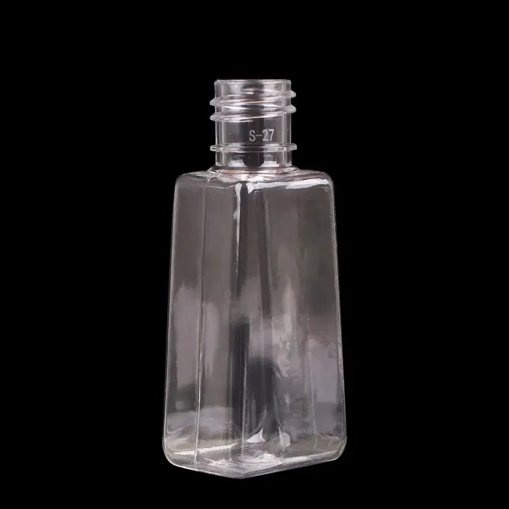 10Pcs Trapezoidal Hand Sanitizer Bottles With Filp Cap Transparent Reffillable Bottle Plastic 30/60ml Dispenser Container