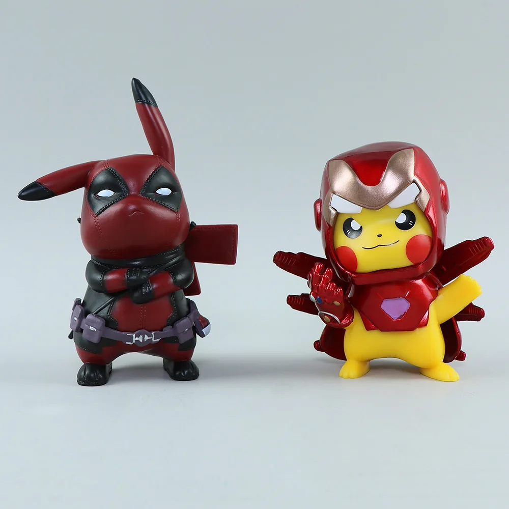 MINISO Reunion Deadpool Pikachu Cosplay Marvel Iron Man Figurine Car Ornament Children's Toy Birthday Gift Funny Decoration Gift