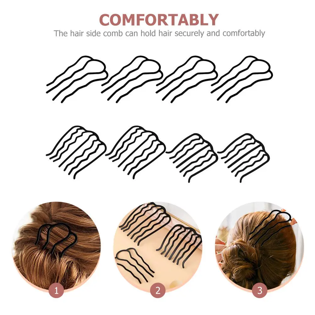 

Набор из 8 винтажных железных расчесок для женщин: простые инструменты для укладки, декоративные заколки-гребни, фиксаторы для пучков и причесок