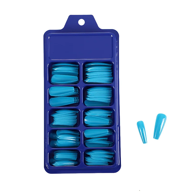 오래 지속되는 무광택 마감 발레리나 모양 매니큐어 익스텐션 도구, 쉬운 풀 커버 가짜 네일 팁, 캔디 컬러 네일 아트