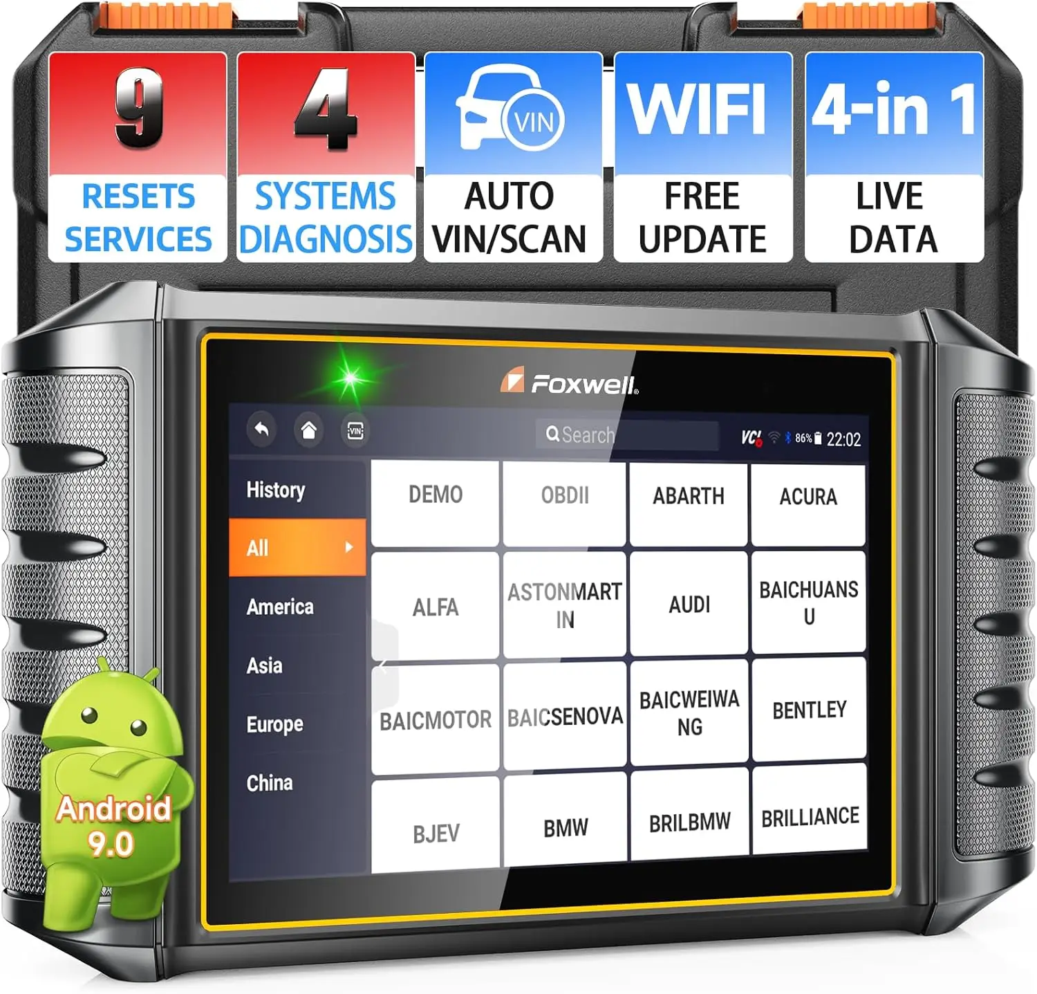 

OBD2 Scanner with Bidirectional Control, 9+ Resets, WiFi Updates for Engine ABS SRS Transmission Diagnostic Tool