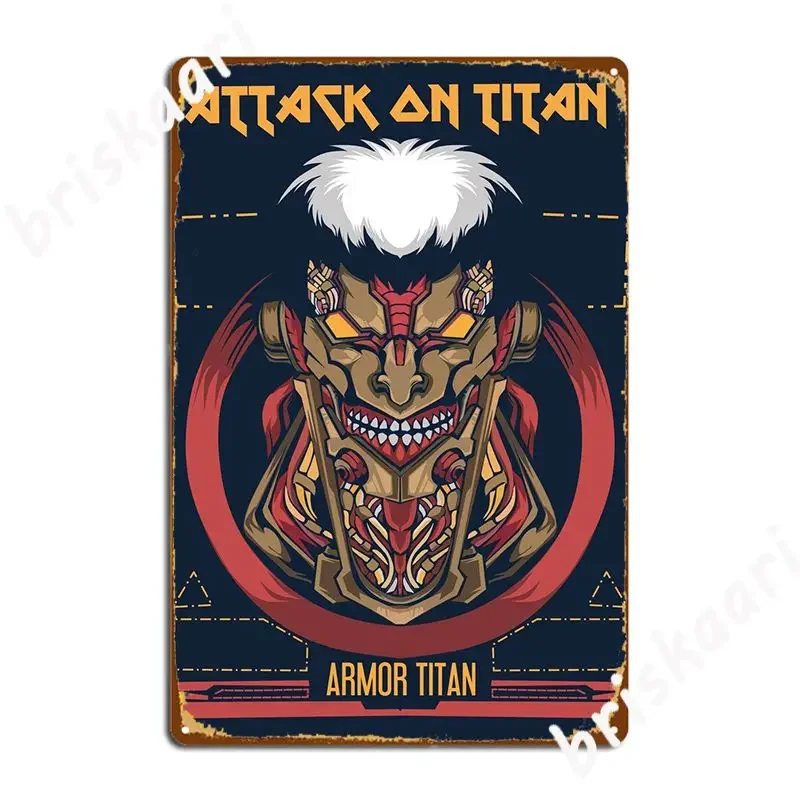 Armor Titan Mecha Mode Metal Sign Cinema Kitchen Plaques Club Bar Vintage Tin Sign Posters