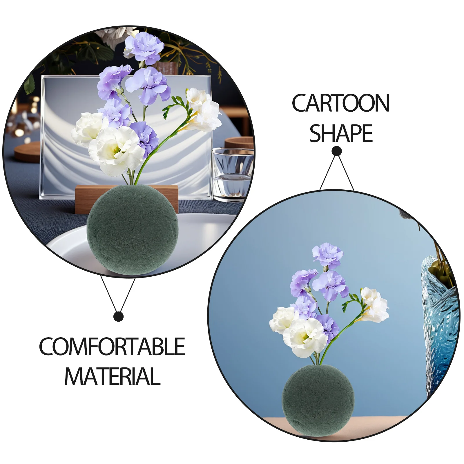 2 قطعة كرات رغوة الأزهار مقلد تشكيلة زهور المجالات الرطبة الجافة مادة متينة نسيج واقعي ديكور المنزل الزفاف الحرفية