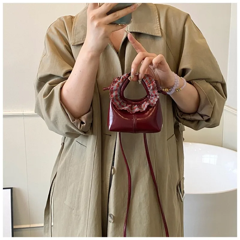 

Женская мини-маленькая сумка, модная сумка через плечо на одно плечо, ручная сумка с клецками, женская кожаная бродяга, роскошная дизайнерская сумка-тоут