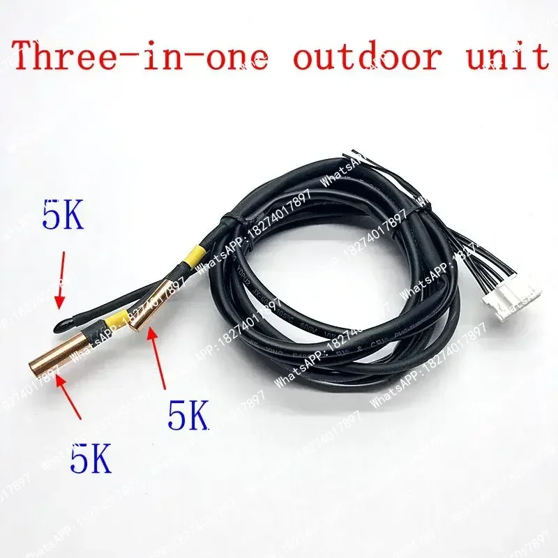 Sensor de Temperatura del Aire 5k, Cabezal Térmico 3 en 1 para Unidad Exterior de Aire Acondicionado, Sensor para Ducto de Aire Acondicionado