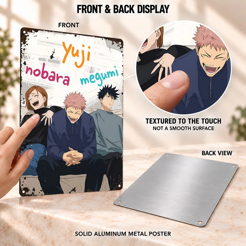 Jujutsu Kaisen Aluminum Posters Animated Adventure Graphic Collector Room Wall Art Personalized Metal Sign Gift For Anime Fans