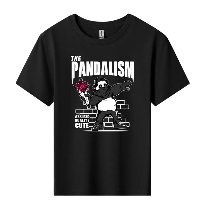 

Cartoon Panda Print Boys T Shirt for Summer Boy T-Shirts Short Sleeves Kids Clothes Cotton Children's Tops Girls Tee