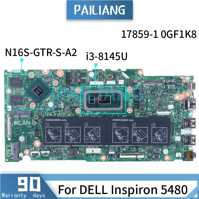 placa mae do portatil para dell inspiron 5480 i38145u 178591 0gf1k8 srffz n16s gtr s a2 ddr4 testado 01