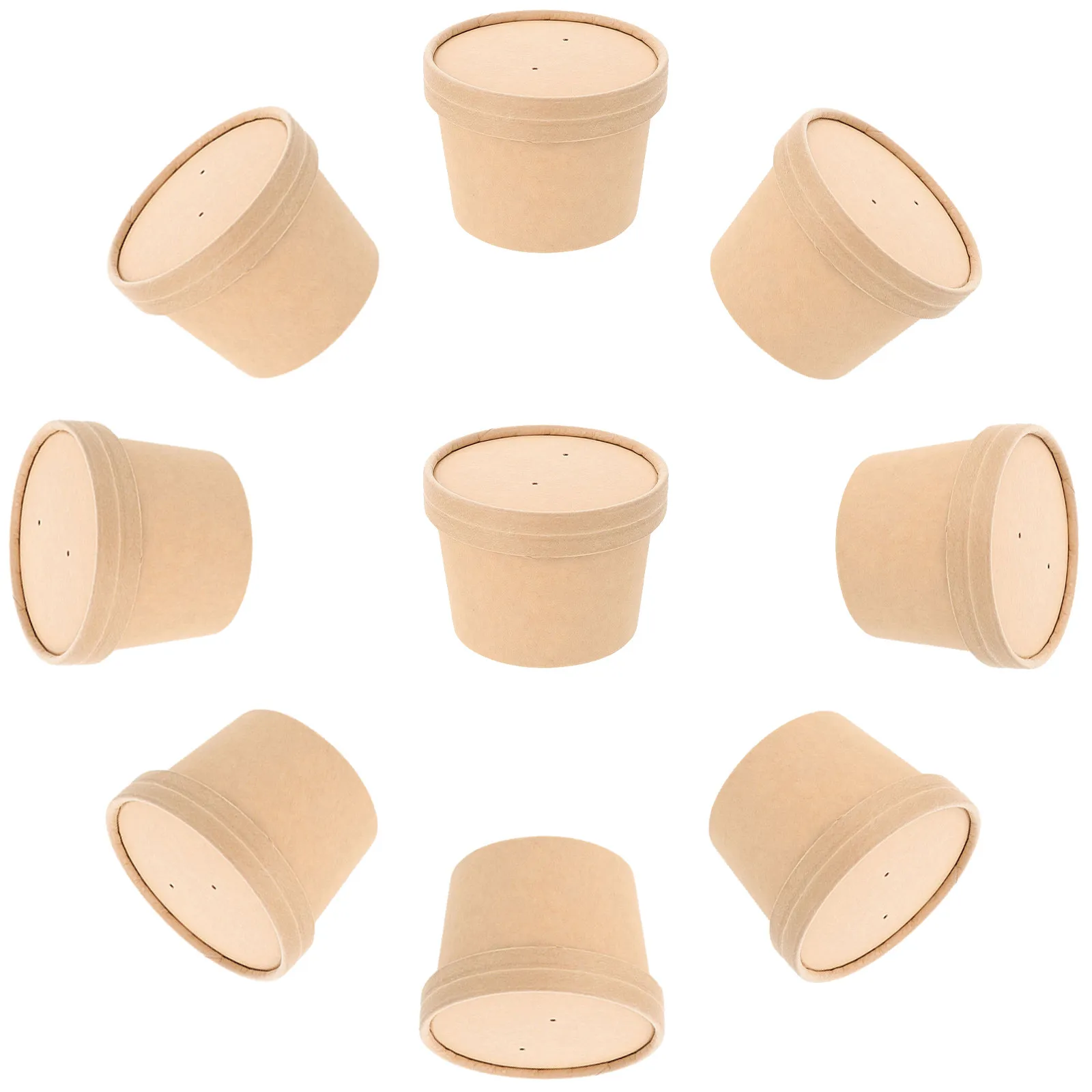 

10 наборов одноразовых бумажных стаканчиков для мороженого, десертных чаш в классическом стиле для закусок, мороженого, пудинга, упаковки холодных супов и йогуртов