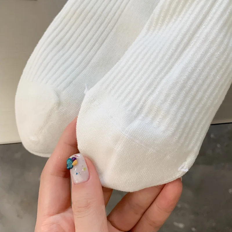 Women Sport Simplic Socks Women Fashion Red Elastic Slim Short Socks Female Breathable Cotton Comfortable White Mid Long Socks image 6